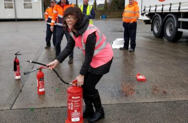 Operation Manager Colette Hood from SMET participates in TCTS Group Ltd Onsire Fire Safety training